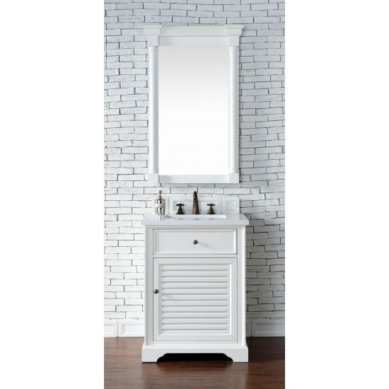 Savannah 26" Single Vanity, Bright White, w/ 3 CM Classic White Quartz Top