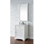 Savannah 26" Single Vanity, Bright White, w/ 3 CM Classic White Quartz Top
