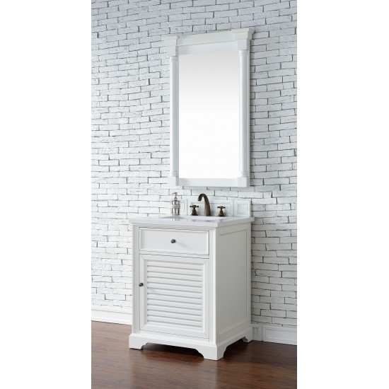 Savannah 26" Single Vanity, Bright White, w/ 3 CM Classic White Quartz Top