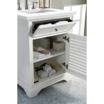 Savannah 26" Single Vanity, Bright White, w/ 3 CM Classic White Quartz Top