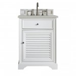 Savannah 26" Single Vanity, Bright White, w/ 3 CM Eternal Serena Quartz Top