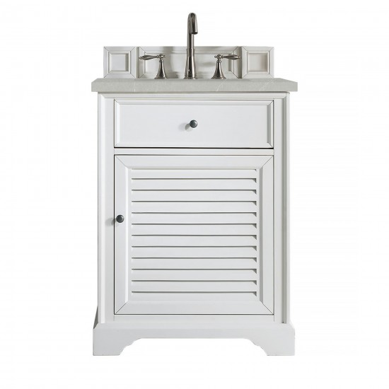 Savannah 26" Single Vanity, Bright White, w/ 3 CM Eternal Serena Quartz Top