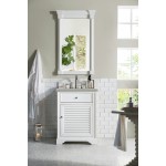 Savannah 26" Single Vanity, Bright White, w/ 3 CM Eternal Serena Quartz Top