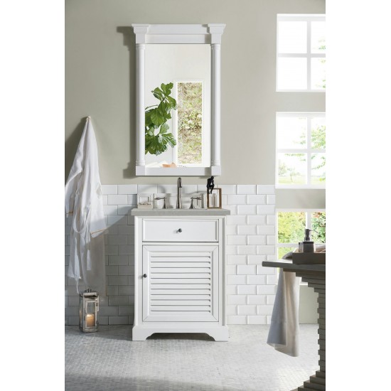 Savannah 26" Single Vanity, Bright White, w/ 3 CM Eternal Serena Quartz Top