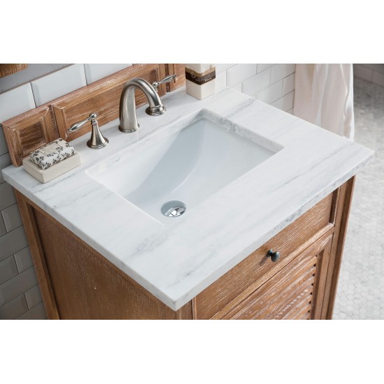 Savannah 26" Driftwood Single Vanity w/ 3 CM Arctic Fall Solid Surface Top