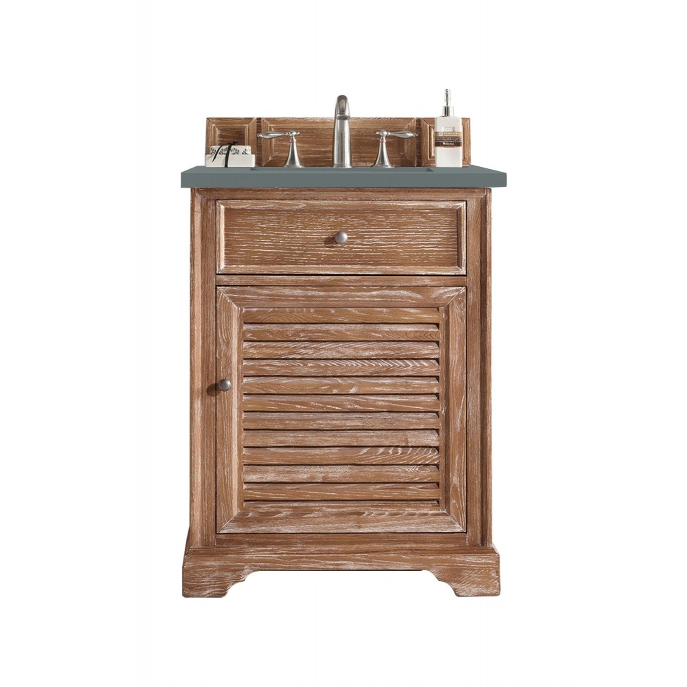 Savannah 26" Single Vanity Cabinet, Driftwood, w/ 3 CM Cala Blue Quartz Top