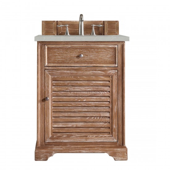 Savannah 26" Single Vanity Cabinet, Driftwood, w/ 3 CM Eternal Serena Quartz Top