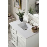 Savannah 36" Single Vanity, Bright White, w/ 3 CM Classic White Quartz Top