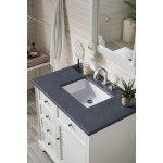 Savannah 36" Single Vanity, Bright White, w/ 3 CM Charcoal Soapstone Quartz Top