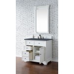 Savannah 36" Single Vanity, Bright White, w/ 3 CM Charcoal Soapstone Quartz Top