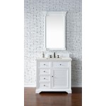 Savannah 36" Single Vanity Bright White w/ 3 CM Eternal Jasmine Pearl Quartz Top