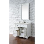 Savannah 36" Single Vanity Bright White w/ 3 CM Eternal Jasmine Pearl Quartz Top