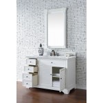 Savannah 48" Bright White Single Vanity w/ 3 CM Carrara Marble Top