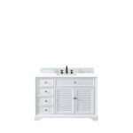 Savannah 48" Single Vanity, Bright White, w/ 3 CM Classic White Quartz Top