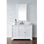 Savannah 48" Single Vanity, Bright White, w/ 3 CM Classic White Quartz Top