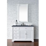 Savannah 48" Single Vanity, Bright White, w/ 3 CM Charcoal Soapstone Quartz Top