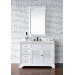 Savannah 48" Single Vanity Bright White w/ 3 CM Eternal Jasmine Pearl Quartz Top