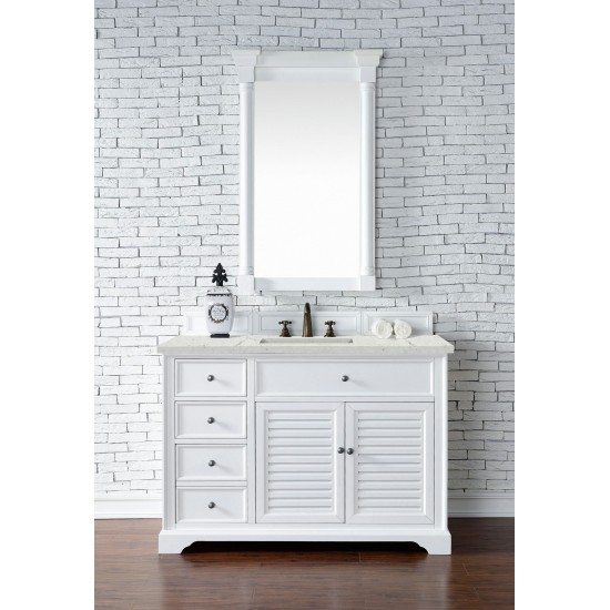 Savannah 48" Single Vanity Bright White w/ 3 CM Eternal Jasmine Pearl Quartz Top