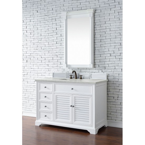 Savannah 48" Single Vanity Bright White w/ 3 CM Eternal Jasmine Pearl Quartz Top