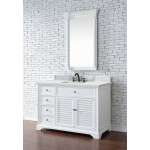 Savannah 48" Single Vanity, Bright White, w/ 3 CM Ethereal Noctis Quartz Top