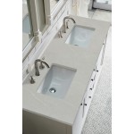 Savannah 60" Double Vanity, Bright White, w/ 3 CM Eternal Serena Quartz Top