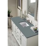 Savannah 60" Single Vanity Cabinet, Bright White, w/ 3 CM Cala Blue Quartz Top