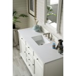 Savannah 60" Single Vanity, Bright White, w/ 3 CM Classic White Quartz Top