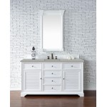 Savannah 60" Single Vanity, Bright White, w/ 3 CM Eternal Serena Quartz Top