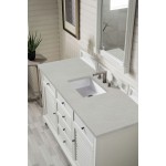 Savannah 60" Single Vanity, Bright White, w/ 3 CM Eternal Serena Quartz Top