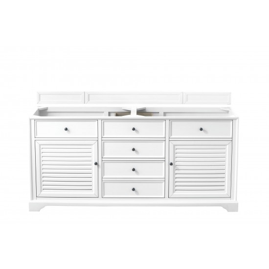 Savannah 72" Double Vanity Cabinet, Bright White