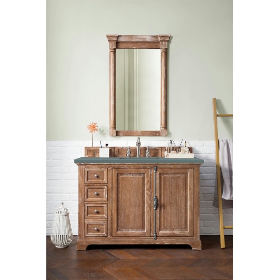 Providence 48" Single Vanity Cabinet, Driftwood, w/ 3 CM Cala Blue Quartz Top