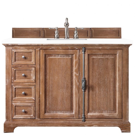 Providence 48" Single Vanity, Driftwood, w/ 3 CM Classic White Quartz Top