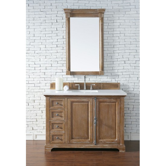 Providence 48" Single Vanity, Driftwood, w/ 3 CM Classic White Quartz Top