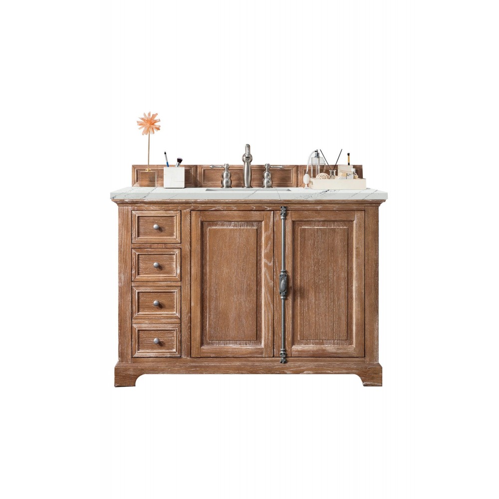 Providence 48" Single Vanity, Driftwood, w/ 3 CM Ethereal Noctis Quartz Top