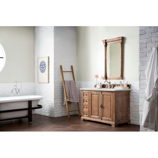 Providence 48" Single Vanity, Driftwood, w/ 3 CM Ethereal Noctis Quartz Top