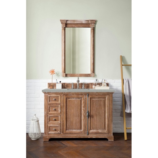 Providence 48" Single Vanity, Driftwood, w/ 3 CM Eternal Serena Quartz Top