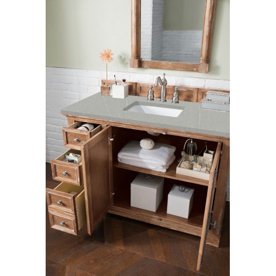 Providence 48" Single Vanity, Driftwood, w/ 3 CM Eternal Serena Quartz Top