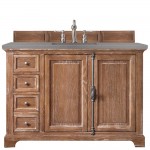 Providence 48" Single Vanity Cabinet, Driftwood, w/ 3 CM Grey Expo Quartz Top