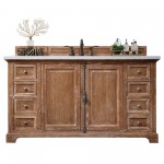 Providence 60" Driftwood Single Vanity w/ 3 CM Carrara Marble Top