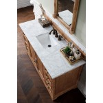 Providence 60" Driftwood Single Vanity w/ 3 CM Carrara Marble Top