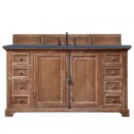 Providence 60" Single Vanity, Driftwood, w/ 3 CM Charcoal Soapstone Quartz Top