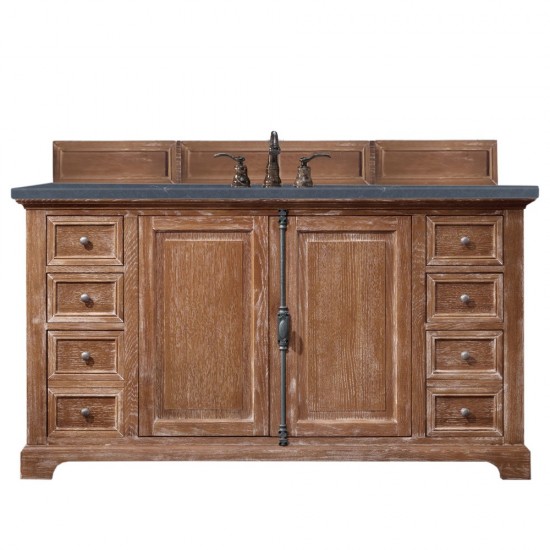 Providence 60" Single Vanity, Driftwood, w/ 3 CM Charcoal Soapstone Quartz Top