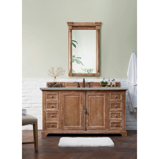 Providence 60" Single Vanity, Driftwood, w/ 3 CM Eternal Serena Quartz Top