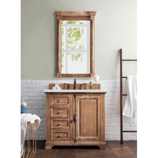 Providence 36" Driftwood Single Vanity w/ 3 CM Arctic Fall Solid Surface Top