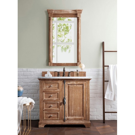 Providence 36" Driftwood Single Vanity w/ 3 CM Carrara Marble Top