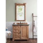 Providence 36" Single Vanity Cabinet, Driftwood, w/ 3 CM Cala Blue Quartz Top