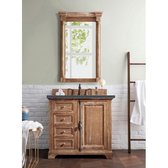 Providence 36" Single Vanity, Driftwood, w/ 3 CM Charcoal Soapstone Quartz Top