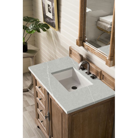 Providence 36" Single Vanity, Driftwood, w/ 3 CM Eternal Serena Quartz Top