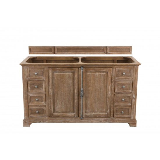 Providence 60" Double Vanity Cabinet, Driftwood