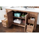 Providence 60" Double Vanity, Driftwood, w/ 3 CM Classic White Quartz Top